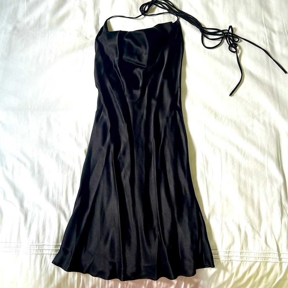 XS Rat & Boa silky cowl neck super low back mini dress